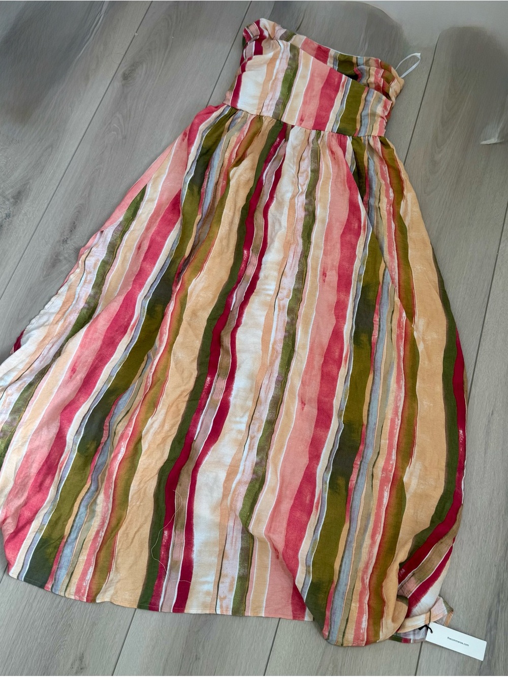 NWT Commense Colorful Striped Strapless Cotton Maxi Dress - Picture 3 of 7